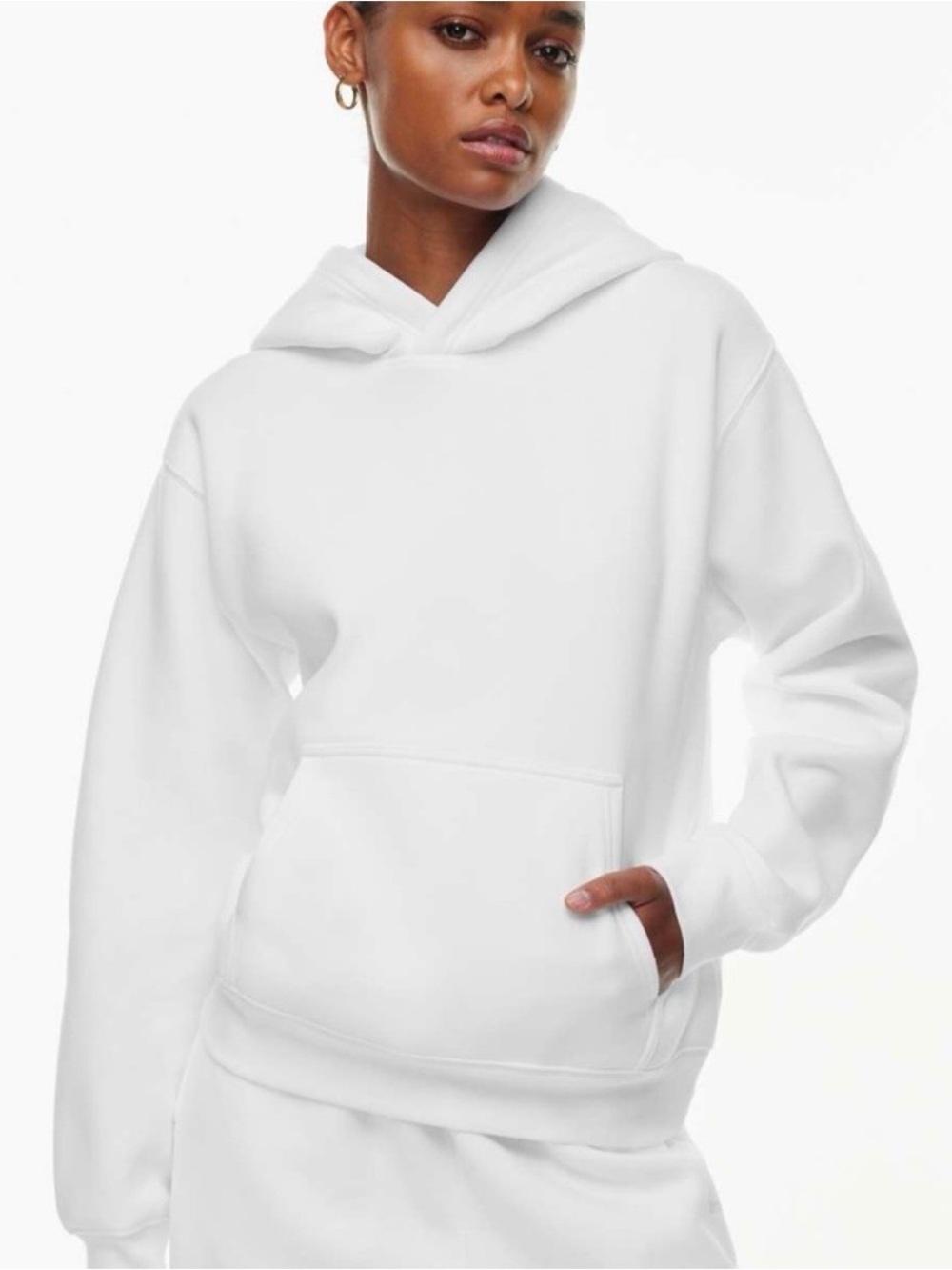 TNA‎ Aritzia White Cozy Sweatfleece Perfect Hoodie